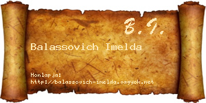 Balassovich Imelda névjegykártya